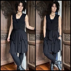 L'AGENCE Black Gabby Tiered Mini Cocktail Dress Sz 4